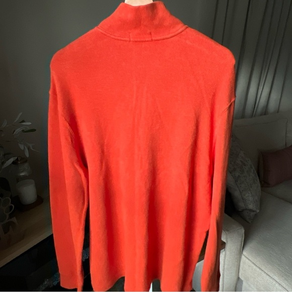 Polo Ralph Lauren 1/4 Zip Orange Pull Over Sweater Men’s Size XL - Picture 7 of 9